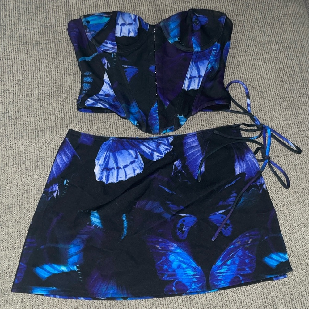 Butterfly corset and skirt set